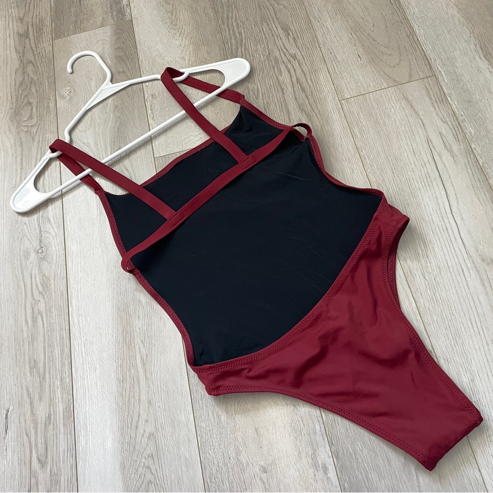Solid & Striped Swimsuit Square Neck Cheeky One P… - image 4
